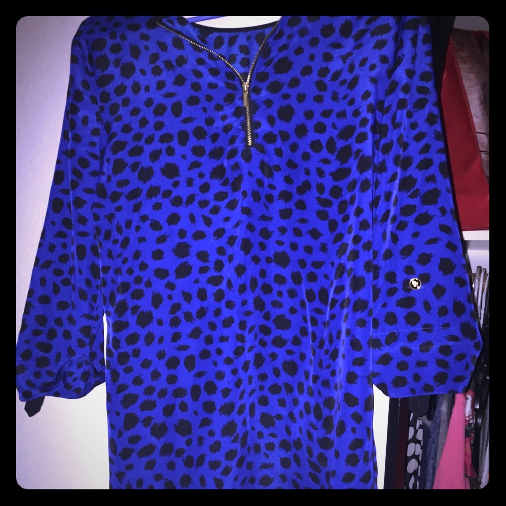 Notations leopard print blouse